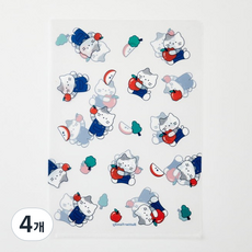 Modern House奶油工廠蘋果農場圖案牛奶貓L型支架A4, 4個, 清除