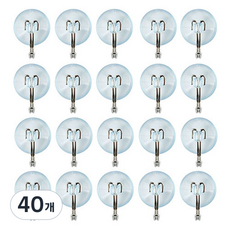 透明吸盤掛鉤, 40個, 混合顏色