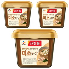 해찬들 물로만 끓여도 부드럽고 순한 미소된장, 450g, 3개
