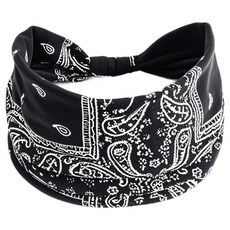 Tideco 時尚健身跑步瑜珈頭巾, 黑色, 1個