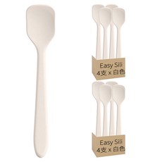 Easy Sili 矽膠嬰兒副食品優格湯匙, 8支, 白色