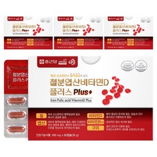 종근당 철분 엽산 비타민D 플러스, 60정, 4개