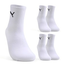 PUMA 男士半緩衝大標誌中筒襪 5入