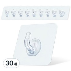 LIVING HOME DETAIL 超強力多用途黏貼式掛鉤 LHD-042, 30個, 透明