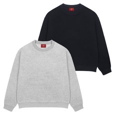 엘라모 남녀공용 베이직 특양면 맨투맨 2종 세트 빅사이즈