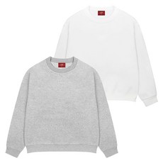 엘라모 남녀공용 베이직 특양면 맨투맨 2종 세트 빅사이즈