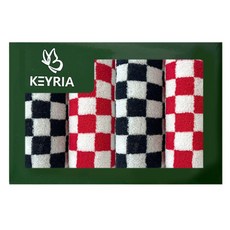 Keyria 設計款擦手巾 56g 粉絲棉 2色組, 1套, 黑色 + 紅色