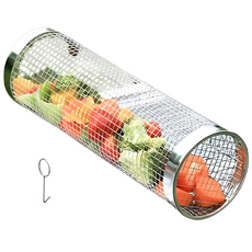 Inglow 全不鏽鋼露營戶外烤肉滾筒烤網, S(9 x 20 cm), 1個