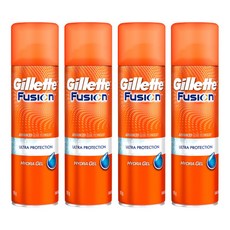 질레트 정품 퓨전 하이드라 울트라 프로텍션 쉐이빙젤, 200ml, 4개