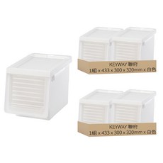 KEYWAY 聯府 LN300 Line300直取式整理箱 29L 2個, 白色, 2組