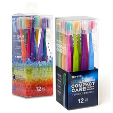 ANTI-PLAQUE 薄頭牙刷 12入+藝術印花牙刷 12入, 1組