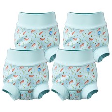 Splash About Happy Nappy Duo 銀離子3D雙層游泳尿布褲 頑皮水獺, XXL, 4件