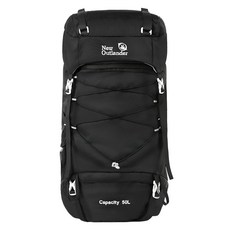 New Outlander 輕量化 Farrell 登山背包 50L (附防雨罩), 黑色