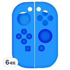 호후 닌텐도 스위치 OLED 조이콘 실리콘 케이스 말랑커버 세트, 블루, 6세트