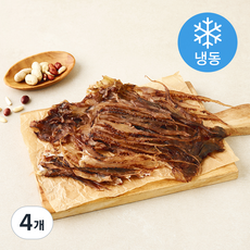 해맑은푸드 껍질벗겨 더 말랑한 조미오징어다리 (냉동), 4개, 200g(중)