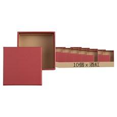 牛皮 酒紅 6吋乳酪蛋糕禮盒 (空盒) 台灣產地, 10個