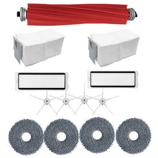 roborock 石頭科技 QREVO 家電配件組 主刷 + 白色膠邊刷 4個 + 濾網 2個 + 塵袋 2個 + 拖布 4個, 1組, C00030Y-C