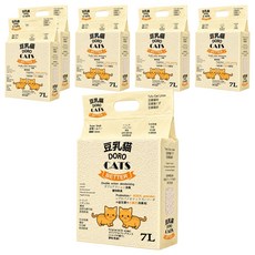 DORO CAT 豆乳貓 添加益生菌與小蘇打顆粒雙重除臭極細豆腐貓砂, 7L, 6包, 原味