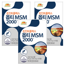 Vitaminbank Opti MSM 2000補充錠, 78g, 3個