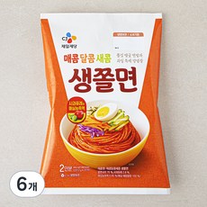 CJ제일제당 매콤 달콤 새콤 생쫄면 2인분, 454.4g, 6개