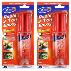 Vtech 주사기 에폭시 접착제 25ml, 2개