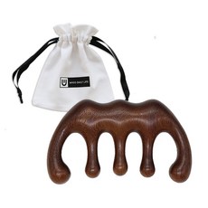 Nuguui Haru 頭皮刮痧指壓手持式按摩器, 1個, 原木, 1入