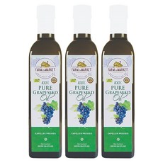 農場向市場銷售未精製壓榨葡萄籽油, 3個, 500ml