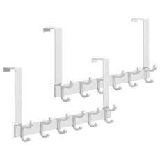 造型掛勾 6鉤 白色 門後掛勾 免釘掛勾, 2個