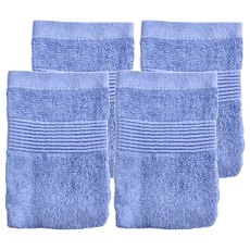 ONE&ONE 慶峯棉業 台灣製飯店級雙股厚毛巾 棉紗 2條, 藍色, 2組, 4條