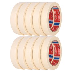 iQIHAN 디파워샵 단색 종이 마스킹 테이프 20mm x 20m, 아이보리, 10개