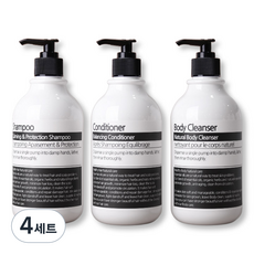 라벨2 욕실 디스펜서 3종 세트, 4세트, 화이트