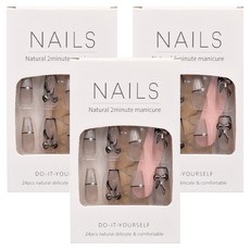 Paula's Nail 寶拉美甲 星月蝴蝶貓眼美甲 美甲貼片, T型超長款, 3盒