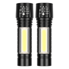 明沛 USB充電雙光源迷你手電筒 MP9331 42g, 黑色, 2個