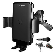 더존 차량용 15W 듀얼코일 FOD센서 고속 무선충전 거치대 TZ-C100S + USB 시거잭, 혼합색상