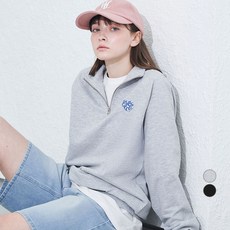 ELLE PARIS 하프집업 그래픽 Heart 스웻셔츠