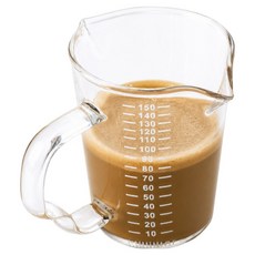 코휀하임 손잡이형 내열유리 큰 눈금 핸들 샷잔 150ml, 실버, 1개