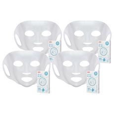 MINIMAXI 3D矽膠可重複使用面膜, 白色, 4個