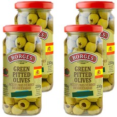보르게스 피티드 그린올리브, 230g, 4개