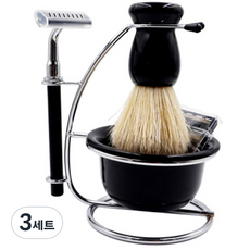 Face Body 男士時尚剃須刀套組 B, 剃須刀+刀片5p+刷子+剃須膏瓶+展示架, 3組