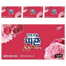 피죤 건조기용 시트 섬유유연제 플라워페스티벌, 4개, 130매