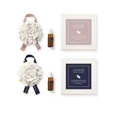 Rabida39康乃馨石膏裝飾石膏芳香劑 白色 2入+補充精油 3ml*2入+網紗袋 2入, 天竺葵