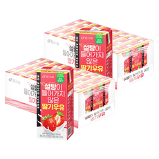 빙그레 설탕이 들어가지 않은 딸기우유, 190ml, 48개