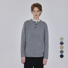 MIND BRIDGE 男女通用亨利領半寬鬆版型針織衫 MZKT7106