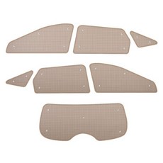 GMZ MOTORS 高級車用遮陽板 車宿窗簾 全套組 Santa Fe TM 小改款 2020年6月~, 打孔馬鞍棕色, 1套