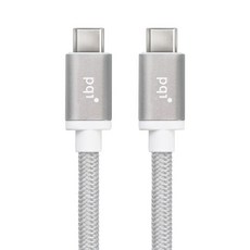 pqi 勁永 USB-C to C qCable C100 編織 快充傳輸線, 高速傳輸, PD快充, 北極銀, 100cm, Artic Silver, 1條