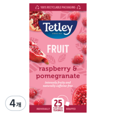 테틀리 라즈베리&석류 티백, 1.75g, 25개입, 4개