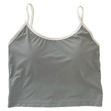 B741 冰絲吊帶帶胸墊背心, 胸寬30cm 含肩帶全長34cm, 淺藍