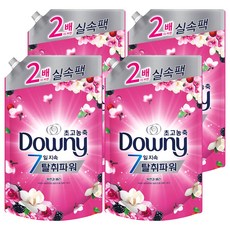 Downy 除臭威力 超濃縮衣物柔軟精 木蘭與莓果 補充包, 1.6L, 4個