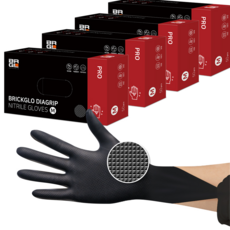 BRICKGLO Dia-Grip Pro 丁腈手套, 黑色, 中(M), 4個