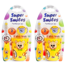 Vibright LED牙刷+牙刷杯+牙刷頭套套組黃熊, 2組